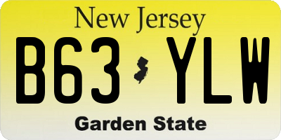 NJ license plate B63YLW
