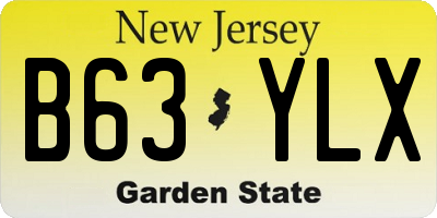 NJ license plate B63YLX