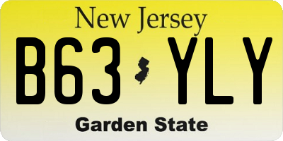NJ license plate B63YLY