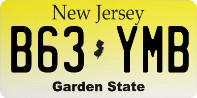 NJ license plate B63YMB