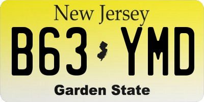 NJ license plate B63YMD