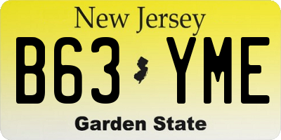 NJ license plate B63YME