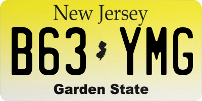 NJ license plate B63YMG