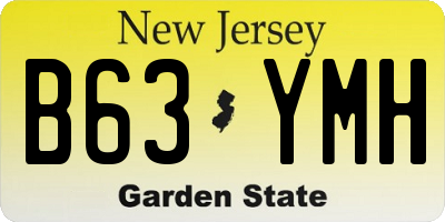 NJ license plate B63YMH