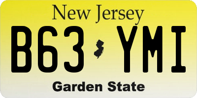 NJ license plate B63YMI