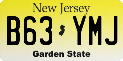 NJ license plate B63YMJ