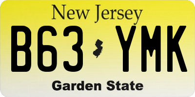 NJ license plate B63YMK
