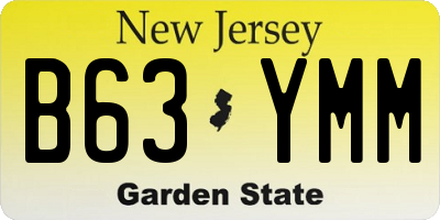 NJ license plate B63YMM