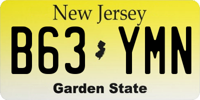 NJ license plate B63YMN