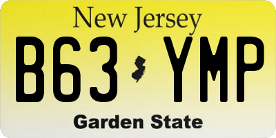 NJ license plate B63YMP