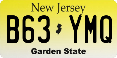 NJ license plate B63YMQ