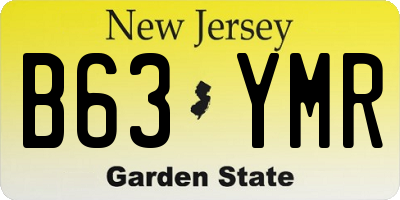 NJ license plate B63YMR
