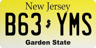 NJ license plate B63YMS