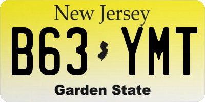 NJ license plate B63YMT