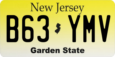 NJ license plate B63YMV