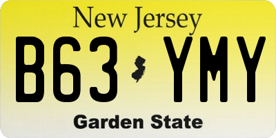 NJ license plate B63YMY