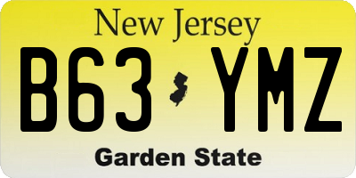 NJ license plate B63YMZ