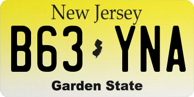 NJ license plate B63YNA