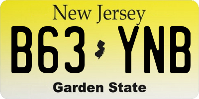 NJ license plate B63YNB