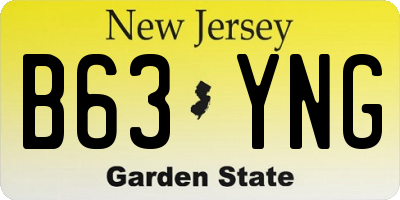 NJ license plate B63YNG