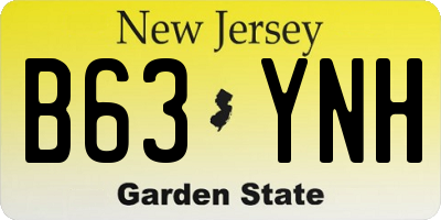 NJ license plate B63YNH