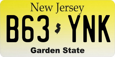 NJ license plate B63YNK