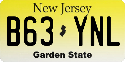 NJ license plate B63YNL