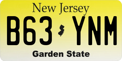 NJ license plate B63YNM
