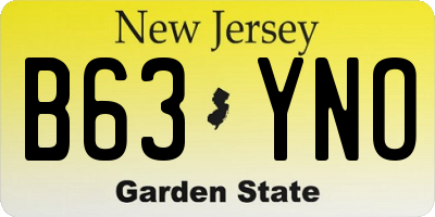 NJ license plate B63YNO