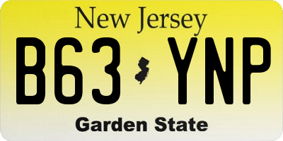 NJ license plate B63YNP