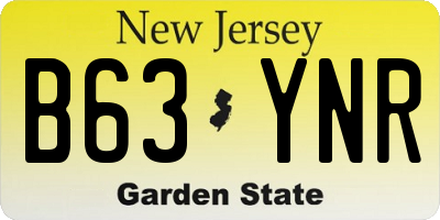 NJ license plate B63YNR