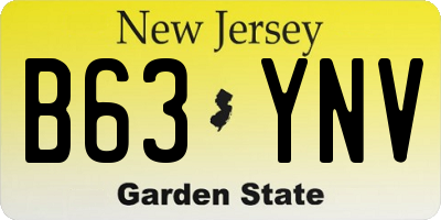 NJ license plate B63YNV