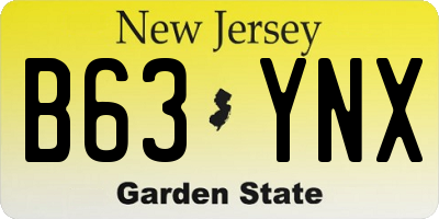 NJ license plate B63YNX