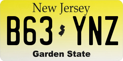 NJ license plate B63YNZ