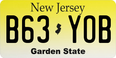 NJ license plate B63YOB