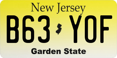 NJ license plate B63YOF