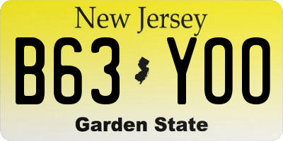 NJ license plate B63YOO