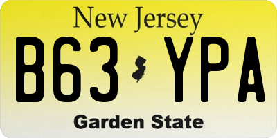 NJ license plate B63YPA