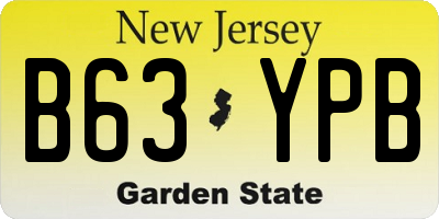 NJ license plate B63YPB