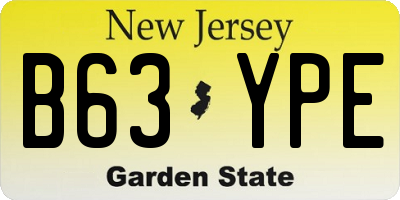 NJ license plate B63YPE