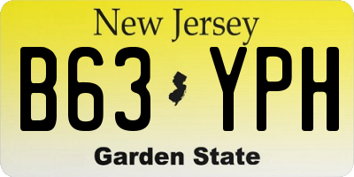 NJ license plate B63YPH