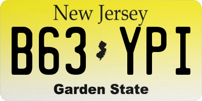 NJ license plate B63YPI