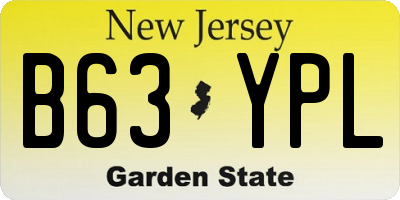 NJ license plate B63YPL