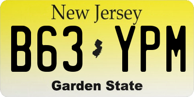 NJ license plate B63YPM