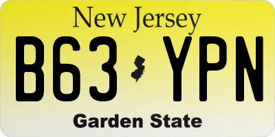 NJ license plate B63YPN