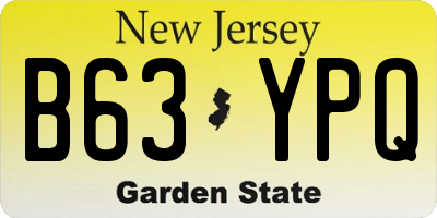 NJ license plate B63YPQ