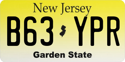 NJ license plate B63YPR