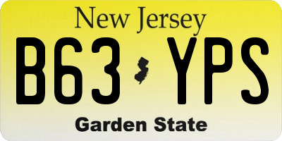 NJ license plate B63YPS
