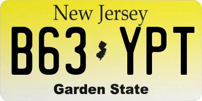 NJ license plate B63YPT