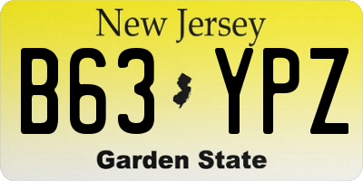 NJ license plate B63YPZ